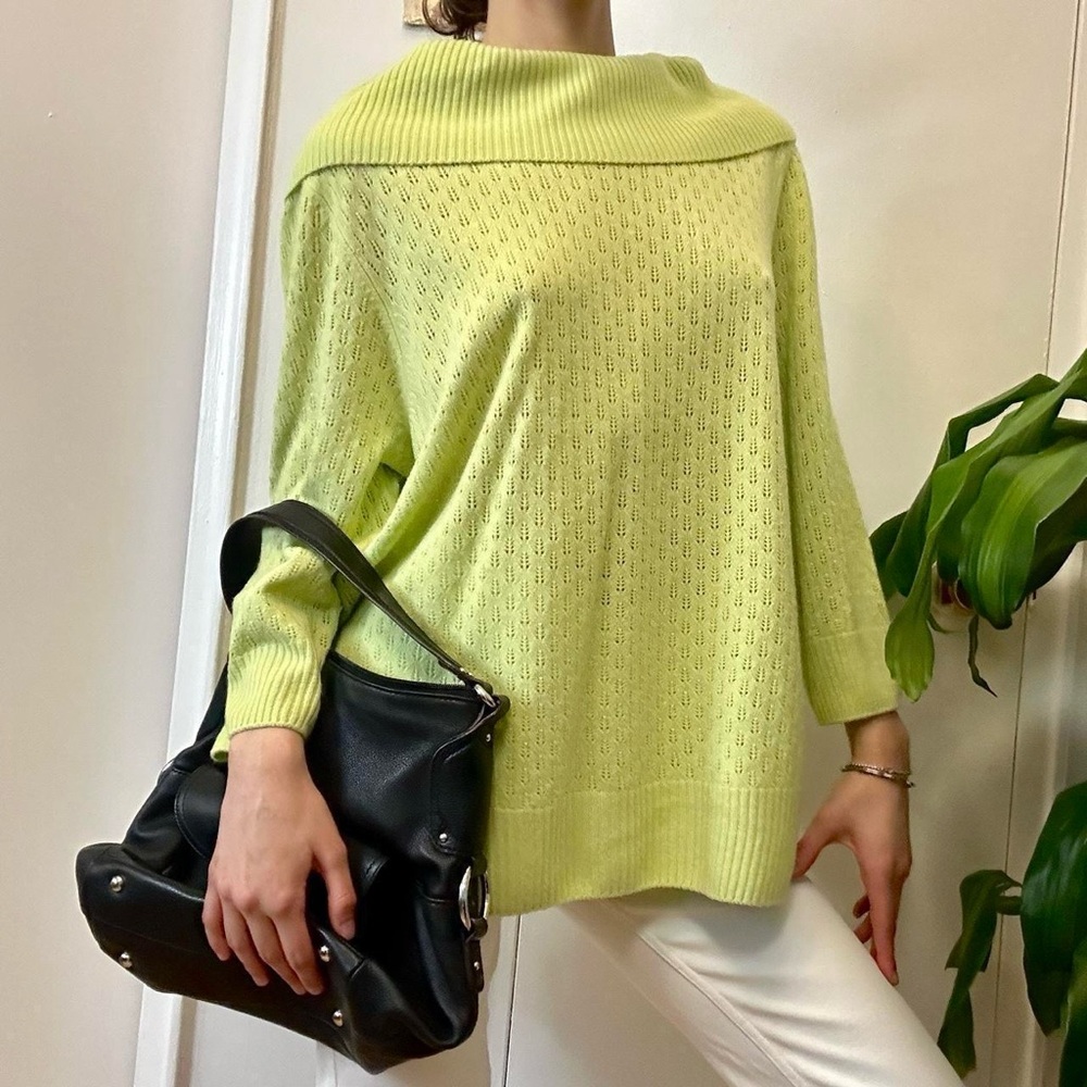 Laura Knit Turtleneck Styled Sweater Green size XL